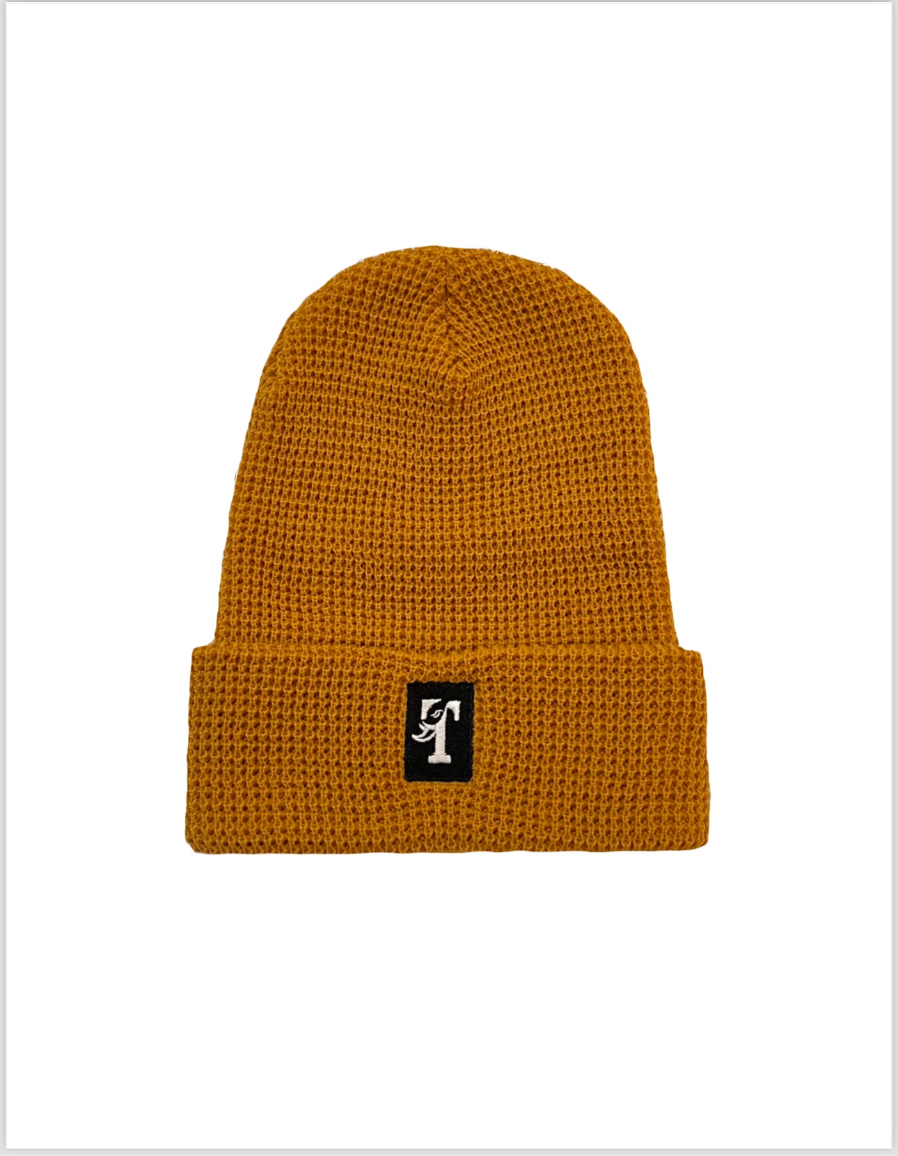 TUSK BOX LOGO- WAFFLE BEANIE MUSTARD