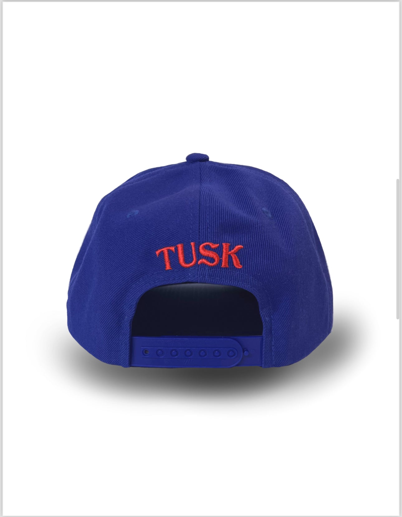 TUSK LOGO WHITE/RED-LA blue cap